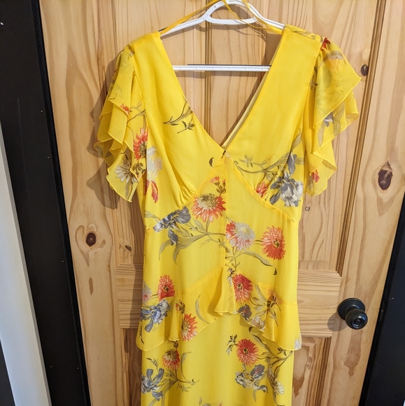 ASOS Warehouse (UK) Yellow Floral Tiered Dress - Picture 11 of 16